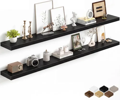 Miniatura 95 de Fun Memories Estantes flotantes de 16 pulgadas para pared, estantes de 8 pulgadas de profundidad para baño, dormitorio, cocina, montaje en pared
