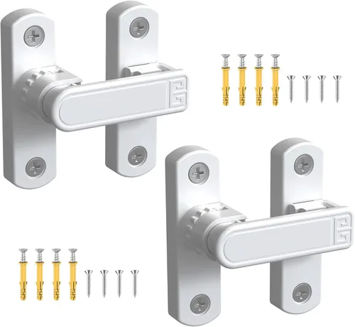 Miniatura 14 de Cerradura de puerta corrediza de granero de 90/180 grados, cerraduras de puerta de seguridad de aleación de zinc ajustables y pestillos