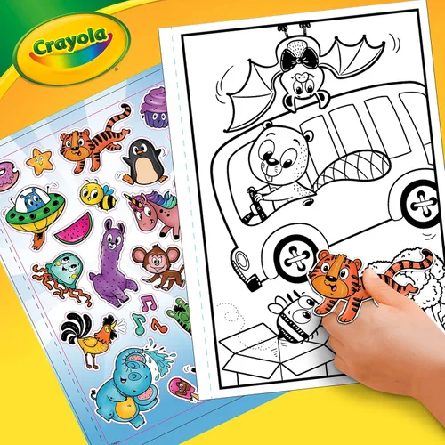 Miniatura 5 de Crayola Alpha Pets - Páginas para colorear y calcomanías, libro para colorear con números y alfabetos, regalo para niños, 96 páginas