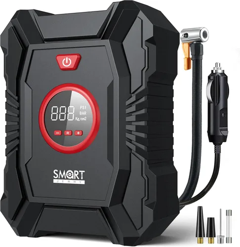 SMART JERRY - Inflador de neumáticos de 12 V para automóvil | Inflador digital de neumáticos compresor de aire portátil para camión | con apagado