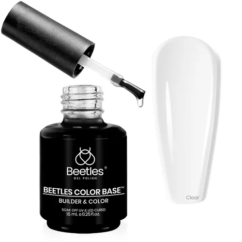 Miniatura 8 de Beetles Esmalte de uñas de gel con base de goma, 0.5 fl oz, esmalte de uñas en gel de color transparente, capa base de goma elástica, fortalecedor
