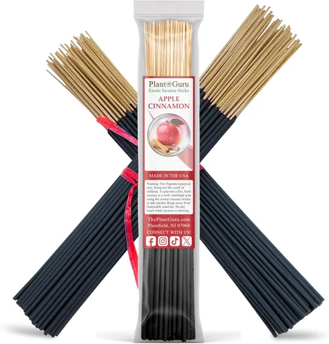 Varitas de incienso de manzana y canela de 11 pulgadas, 1 paquete de 85 a 100 varillas, suaves y limpias, largo tiempo de combustión, de 45 a 60