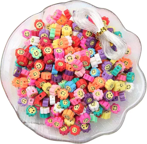 Miniatura 50 de 100 piezas de cuentas espaciadoras de arcilla polimérica de animales para joyería de mujer, pulseras, collares, aretes, accesorios de bricolaje