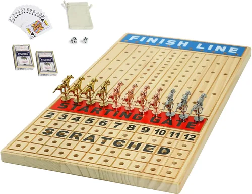 Miniatura 8 de Grande Juego de Mesa de Carreras de Caballos de 21 Pulgadas Finish LINE Está Equipado con 11 Caballos de Artesanía Metálica de Lujo Tablero
