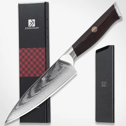 Miniatura 10 de Cuchillo de chef, cuchillo de damasco de 8 pulgadas, cuchillo de cocina de acero inoxidable de alto carbono de 67 capas, cuchillos de corte afilados