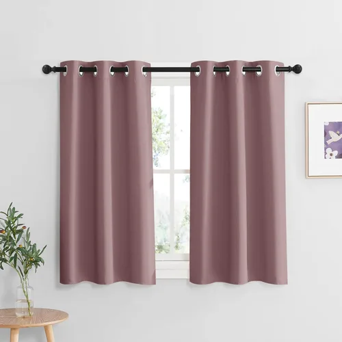 Miniatura 121 de RYB HOME Cortinas opacas de cocina de 36 pulgadas de largo, tratamiento de privacidad para ventanas pequeñas, aislamiento térmico, telón de fondo