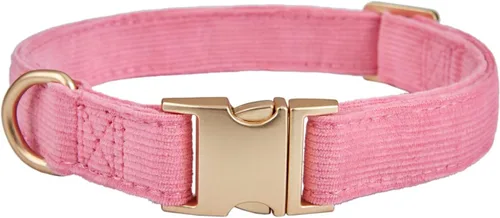 Miniatura 28 de Collar de algodón suave para perro con hebilla de metal, ajustable, resistente, cómodo, collares de pana para perros pequeños, medianos y grandes