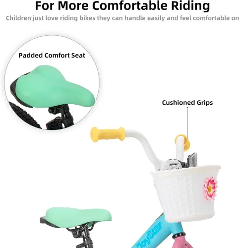 Miniatura 3 de JOYSTAR 12 14 16 Inch Kids Bike for 2-7 Years Girls 33-53 Inch Tall, Toddler Girls Bike with Training Wheels, Rainbow Bikes, Children Bicycle