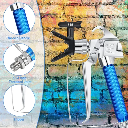 Miniatura 4 de Zhengmy 12 pistolas pulverizadoras de pintura sin aire con puntas de pulverización de protector de boquilla y filtro de pistola de pintura sin aire