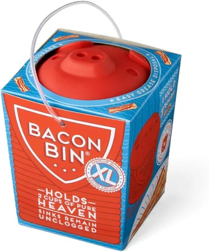 Miniatura 6 de Talisman Designs Colador y colector de grasa de bacon Tamaño XL Herramientas de cocina familiares Recipiente de grasa de silicona divertido