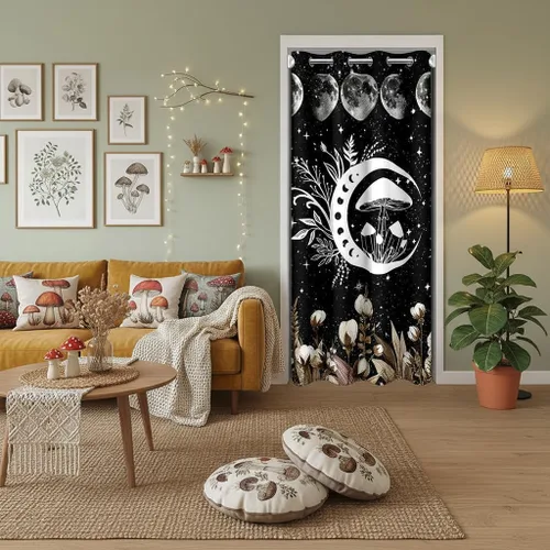 Miniatura 28 de Castle Fairy Cortina con estampado de piel de vaca para jóvenes adultos, diseño abstracto de piel de vaca blanca y granate, cortina opaca
