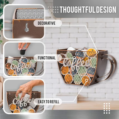 Miniatura 3 de Made Easy Kit Organizador de cápsulas de café, decoración funcional de la barra de café para el hogar, accesorios de almacenamiento de encimera