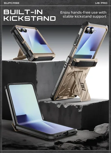 Miniatura 4 de SUPCASE Funda para Samsung Galaxy Z Flip 7 con soporte integrado y clip para cinturón (Unicorn Beetle Pro), [protección de bisagra]