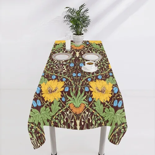 Miniatura 276 de Mantel Floral Retro de Pájaros, Diseño Original Bohemio William Morris Estampado Cubierta de Mesa para Hogar Picnic Fiesta Comedor Cocina William