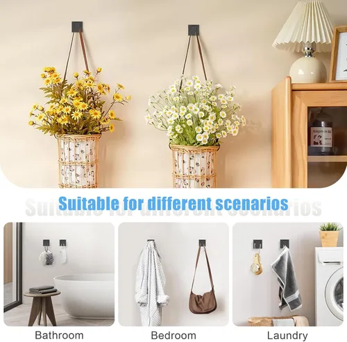 Miniatura 5 de TURS Juego de accesorios de baño negro de 4 piezas, incluye toallero de 24 pulgadas, soporte para toallas de mano, gancho para toallas, soporte