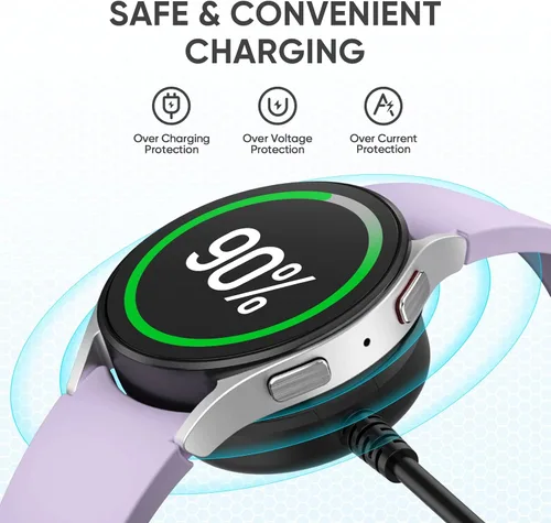 Miniatura 5 de [Paquete de 2] Cable de carga USB-C para Samsung Galaxy Watch 8/8 Classic/Ultra/7/6/6 Classic/5/5 Pro/FE - Base magnética de carga rápida