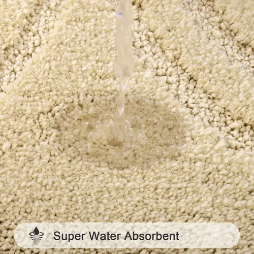 Miniatura 4 de Juego de alfombras de baño HEBE de 5 piezas, tapetes de baño absorbentes y suaves para baño, juego de tapetes de baño lavables a máquina