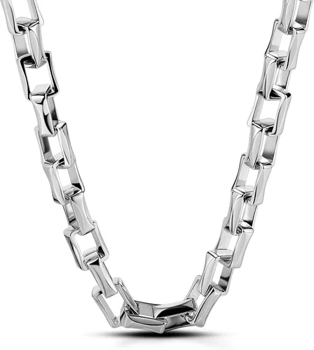 Dankadi Collar de cadena de eslabones Rolo de plata de ley 925 para hombre, cadena cubana gruesa de 18, 20, 22, 24, 26, 28, 30 pulgadas, regalo de