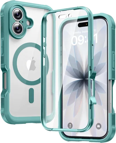 Miniatura 185 de Diaclara - Funda compatible con iPhone 11, carcasa resistente de cuerpo completo con protector de pantalla integrado sensible al tacto y Transparente