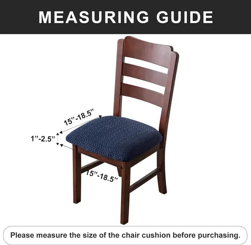 Miniatura 3 de Genina Fundas de asiento impermeables para sillas de comedor, fundas de asiento de sillas de comedor y cocina (azul marino, 2 piezas)