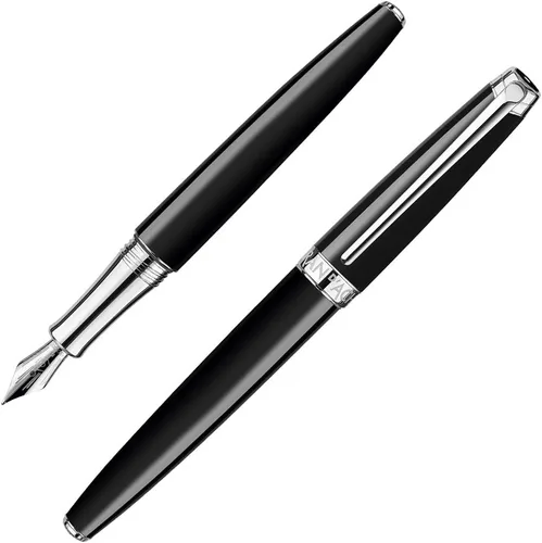 Miniatura 3 de Caran d'Ache Leman - Pluma estilográfica mediana plateada - negro ébano, CD4799.782 Ébano negro