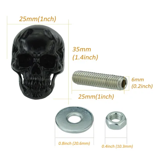 Miniatura 3 de Tornillos para placa de matrícula de calavera para marco de motocicleta, kit de pernos de tornillo de etiqueta de automóvil, apto para vehículos