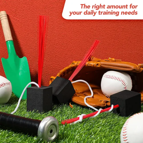 Miniatura 6 de Shappy 12 tapones de base de béisbol con borla, tapones de anclaje resistentes para campo de béisbol y accesorios de sóftbol Rojo