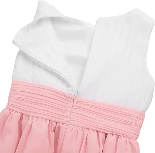 Miniatura 7 de YiZYiF Vestido plisado de gasa sin mangas para niña de las flores, vestido de dama de honor
