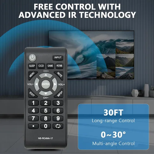 Miniatura 3 de NS-RC4NA-17 - Control remoto de repuesto para Insignia TV NS24D310NA17 NS-24D310NA17 NS24D510MX17 NS-24D510MX17 NS24D510NA17 NS-24D510NA17