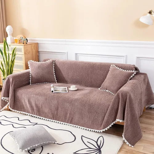 Miniatura 22 de VClife Funda de sofá bohemia para perro, funda de tela de algodón de felpilla lavable para sofás y sofá, protector de muebles de mascotas con borla