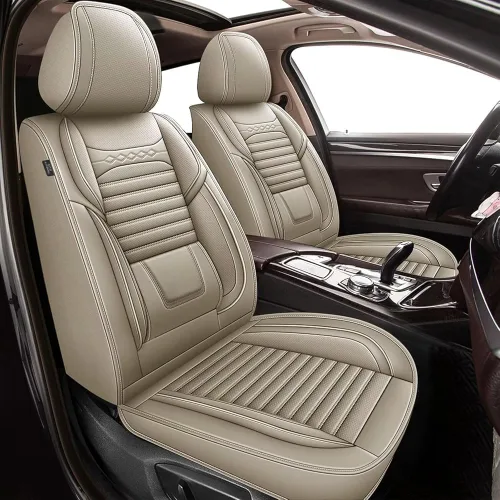 Miniatura 13 de DISUTOGO Juego completo de fundas de asiento de automóvil para Toyota Avalon 2001-2025 2026, de piel sintética, impermeables, compatibles con bolsa