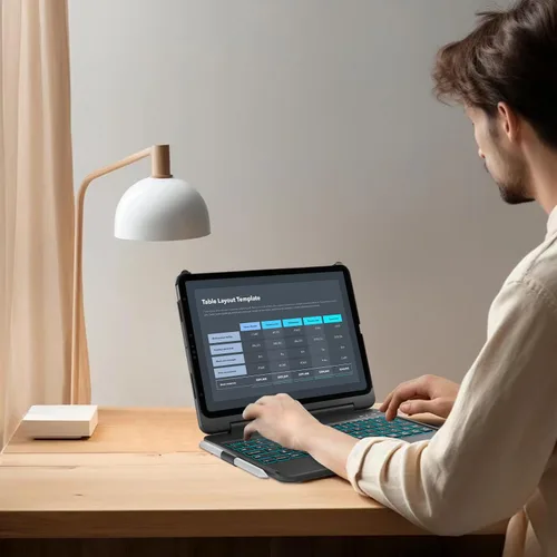 Miniatura 8 de FUWANG Touch para iPad Air de 11 pulgadas y Air de 5ª y 4ª generación con funda y teclado - Solo compatible con teclado retroiluminado de 180 grados