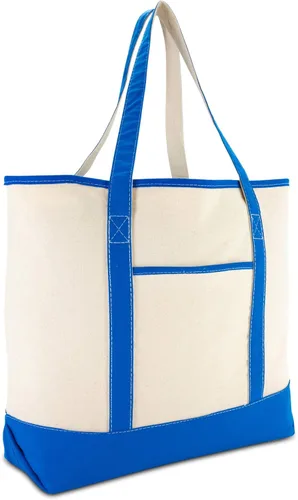 Miniatura 8 de Bolsa de mano de lujo con parte superior abierta de 22 pulgadas con bolsillo exterior Azul marino