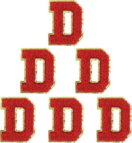 Miniatura 30 de 6 piezas de parches de letras de chenilla autoadhesivas, parches de letras preppy de 2 pulgadas para bolsos, ropa y sombreros, grandes pegatinas