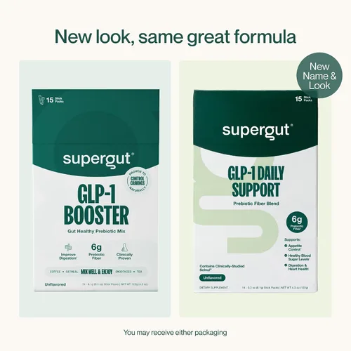 Miniatura 9 de Supergut GLP1 Daily Support - Suplemento en polvo de GLP-1 de alta fibra para mujeres y hombres, mezcla de bebida sin azúcar para la salud