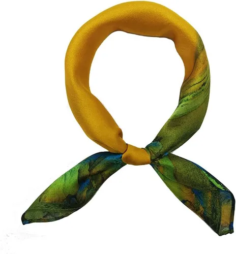 Miniatura 16 de FONYVE Bufandas 100% de seda de morera para mujer, bufanda cuadrada ligera de satén para la cabeza, bufanda pequeña de seda para dormir, 21 x 21