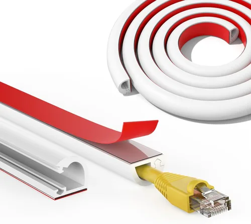 Miniatura 13 de UOMTFAI Cubierta de cable de pared de 39 pulgadas, cubierta de cable autoadhesivo para cables, cubierta de cable flexible para gestión de cables