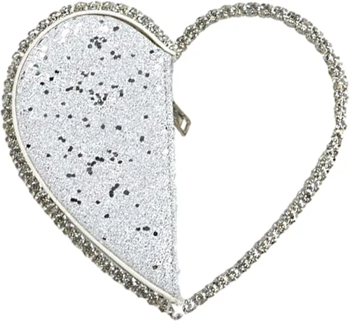 Mini corazón forma redonda Rhinestone embrague bolso bolso marco diamante brillo lentejuelas brillantes bolso de noche boda fiesta