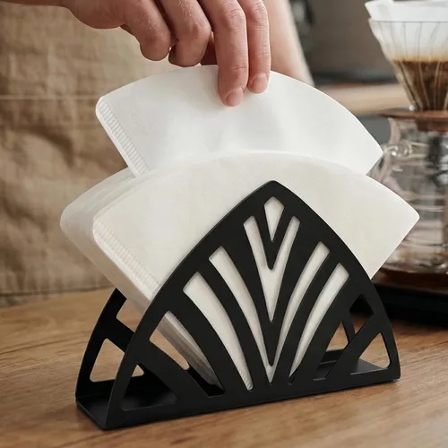 Miniatura 9 de Resama Servilletero de pie moderno para mesa, dispensador de servilletas de metal negro, tenedor, cuchara estilo servilletero, adecuado para cocina