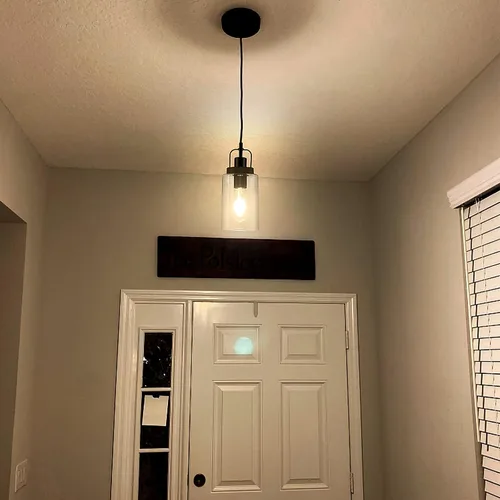 Miniatura 10 de Lámpara colgante de granja, luces colgantes rústicas negras para isla de cocina, iluminación de techo colgante industrial sobre mesa con pantalla