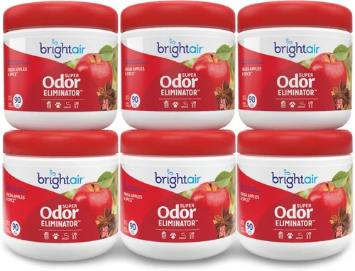 Miniatura 19 de Bright Air 14 oz. Super eliminador de olores, para espacios medianos, aroma a mandarina y limón fresco, caja de 6, ambientador, aceites esenciales