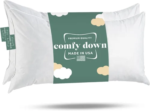 Miniatura 9 de ComfyDown Cojín de 12 x 12 pulgadas, relleno de plumas y plumas, funda 100% algodón, fabricada en Estados Unidos, funda de almohada decorativa suave