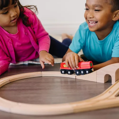 Miniatura 5 de Set de ocho trenes Melissa & Doug, Figura de madera clásica (22 Piezas)