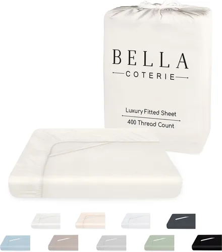 Miniatura 7 de Bella Coterie Sábana Bajera Ajustable de Viscosa de Bambú de Lujo Tamaño King 100% Cultivada Orgánicamente Ultra Suave Refrescante para Blanco