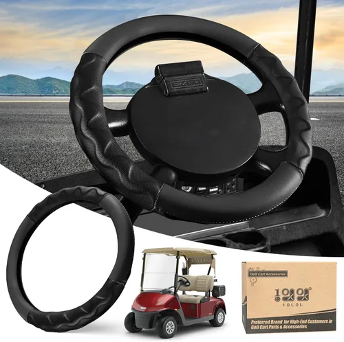 10L0L Fundas para volante de carrito de golf de 13 pulgadas para EZGO TXT&RXV, funda antideslizante de microfibra mejorada con piel sintética