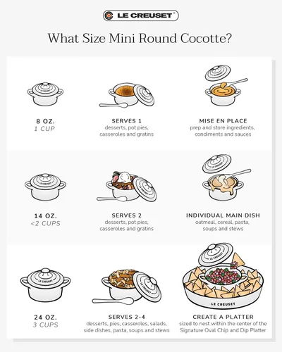 Miniatura 5 de Le Creuset Gres Mini Redondo Cocotte, 8 onzas., Blanco