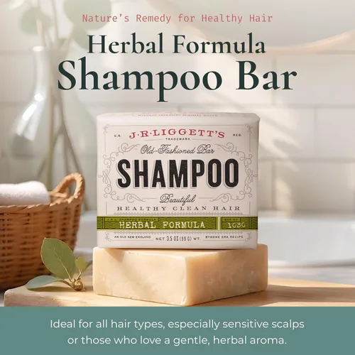 Miniatura 2 de J·R·LIGGETT'S Barra de champú – Fórmula herbal, champú en barra totalmente natural para el cabello con aceite de coco y aceite de ricino, sin