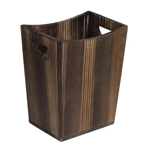 LIANTRAL Basurero de madera, cesta de basura para baño, oficina, papelera rústica estilo granja, papelera pequeña para baño, oficina, dormitorio,