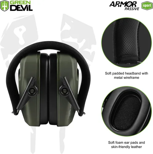 Miniatura 3 de GREEN DEVIL Reducción de ruido Protección auditiva Orejeras de seguridad pasiva Auriculares delgados para disparar rango de pistola