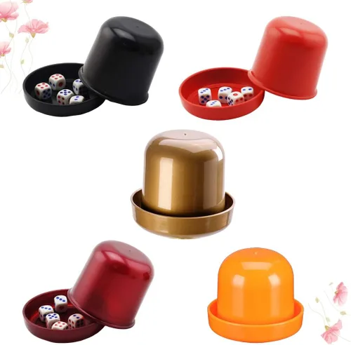 Miniatura 5 de NUOBESTY Juego de dados para juegos profesionales de dados para mentirosos Farkle Bar Ktv anti trampas caja de dados con 5 dados (color)